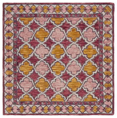 Safavieh Aspen 5'-0" x 5'-0" Rug in Pink / Yellow