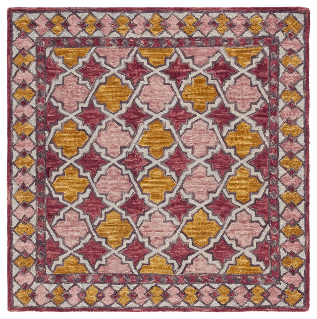 Safavieh Aspen 5'-0" x 5'-0" Rug in Pink / Yellow