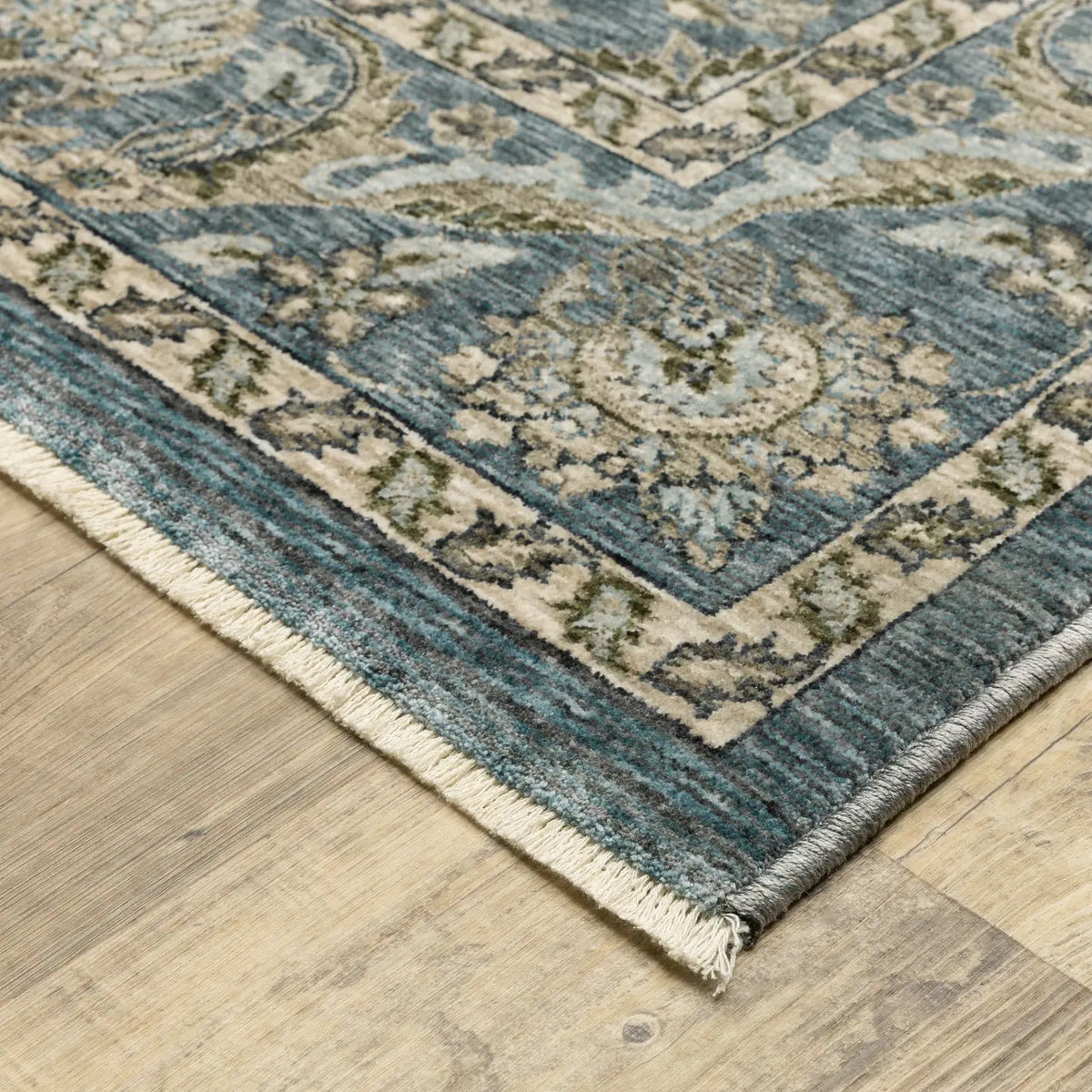 Oriental Weavers Sphinx Aberdeen 070H1 Blue/ Beige Rug - corner detail