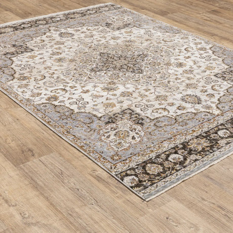 Oriental Weavers Sphinx Maharaja 660J1 Ivory/Blue Rugs - angle detail