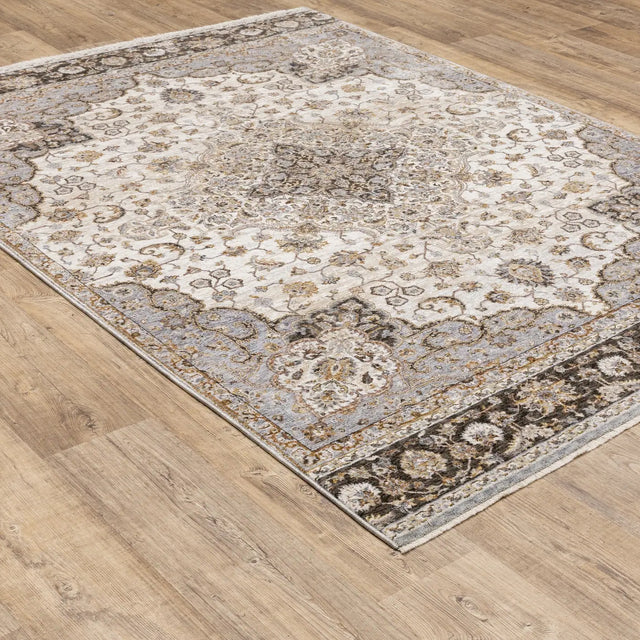 Oriental Weavers Sphinx Maharaja 660J1 Ivory/Blue Rugs - angle detail