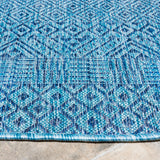Safavieh Courtyard 6'-7" x 6'-7" Rug in Aqua / Navy