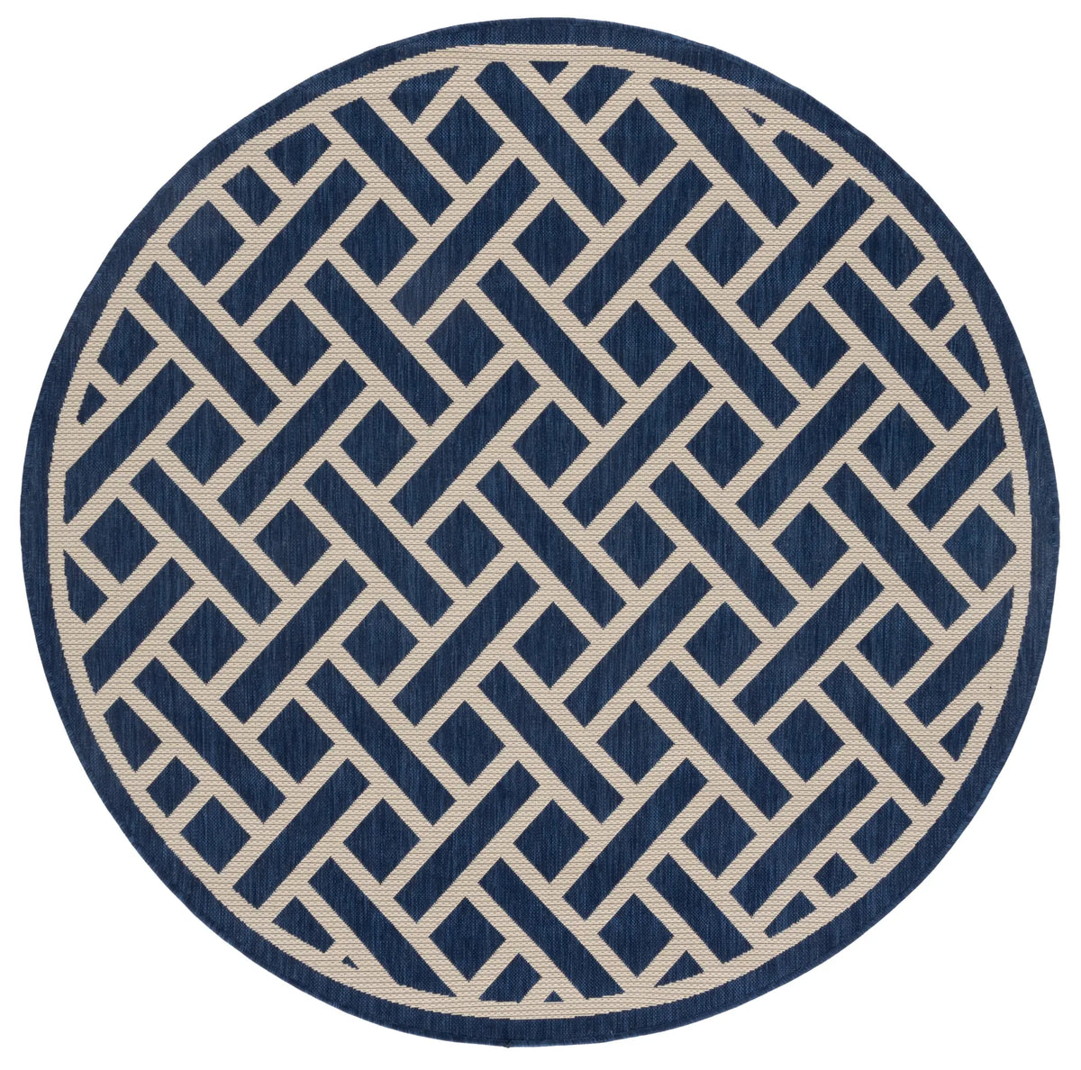 Safavieh Courtyard 6'-7" x 6'-7" Rug in Navy / Light Beige