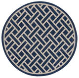 Safavieh Courtyard 6'-7" x 6'-7" Rug in Navy / Light Beige