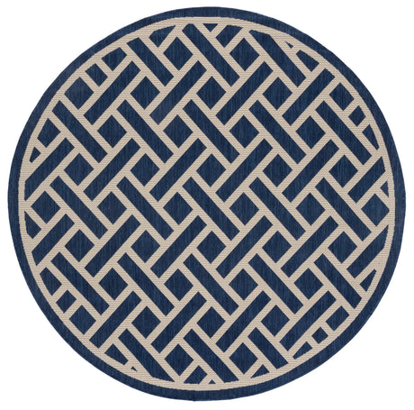 Safavieh Courtyard 6'-7" x 6'-7" Rug in Navy / Light Beige