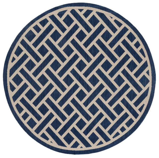 Safavieh Courtyard 6'-7" x 6'-7" Rug in Navy / Light Beige
