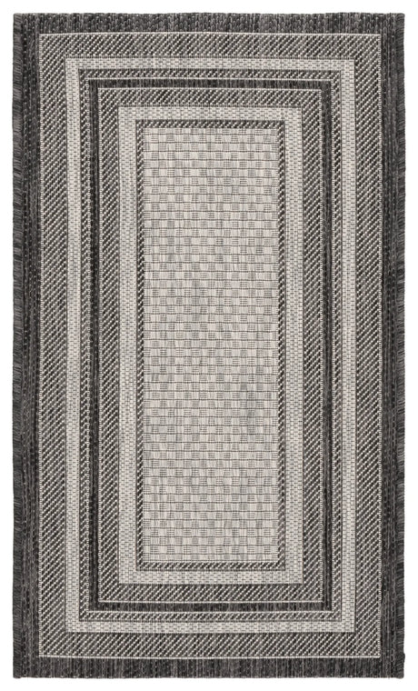 Safavieh Courtyard 2'-0" x 3'-7" Rug in Light Grey / Black