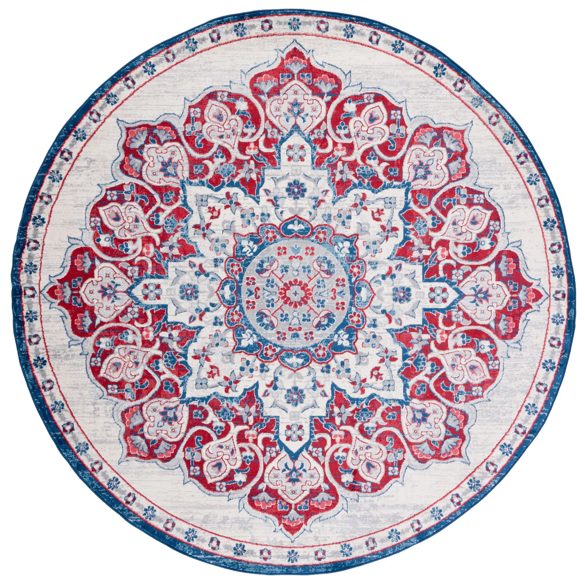 Safavieh Brentwood 6'-7" x 6'-7" Rug in Ivory / Red