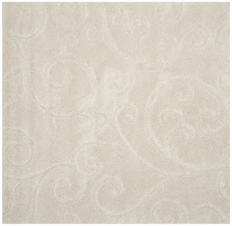 Safavieh Florida Shag 6'-7" x 6'-7" Rug in Creme / Creme