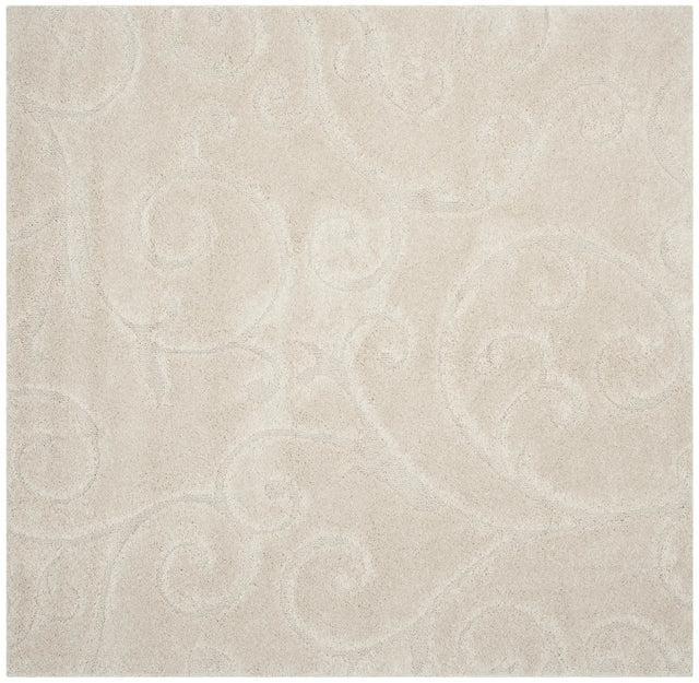 Safavieh Florida Shag 6'-7" x 6'-7" Rug in Creme / Creme