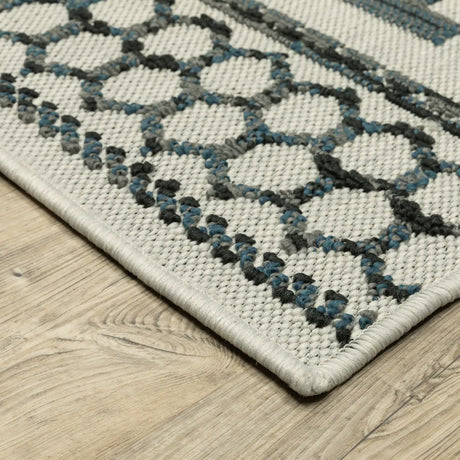 Oriental Weavers Torrey 005Y1 Beige/ Blue Rug - corner detail