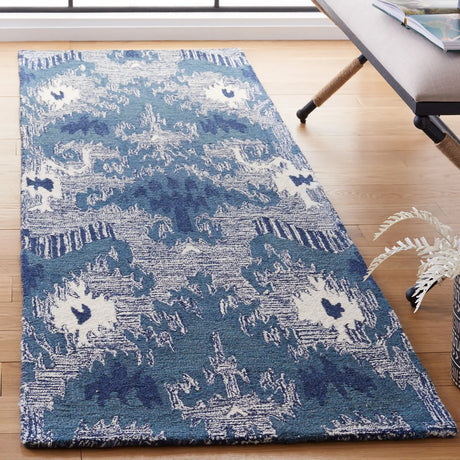 Safavieh Ikat 2'-3" x 8'-0" Rug in Blue / Ivory