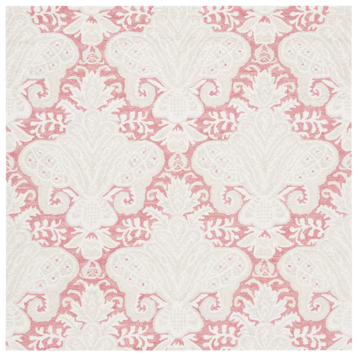 Safavieh Micro-Loop 5'-0" x 5'-0" Rug in Pink / Beige