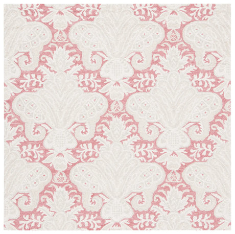 Safavieh Micro-Loop 5'-0" x 5'-0" Rug in Pink / Beige