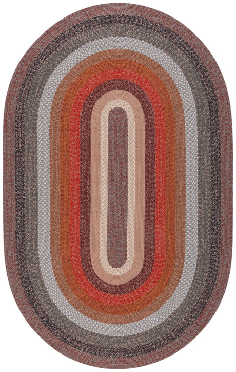 Safavieh Braided 5'-0" x 8'-0" Rug in Brown / Rust