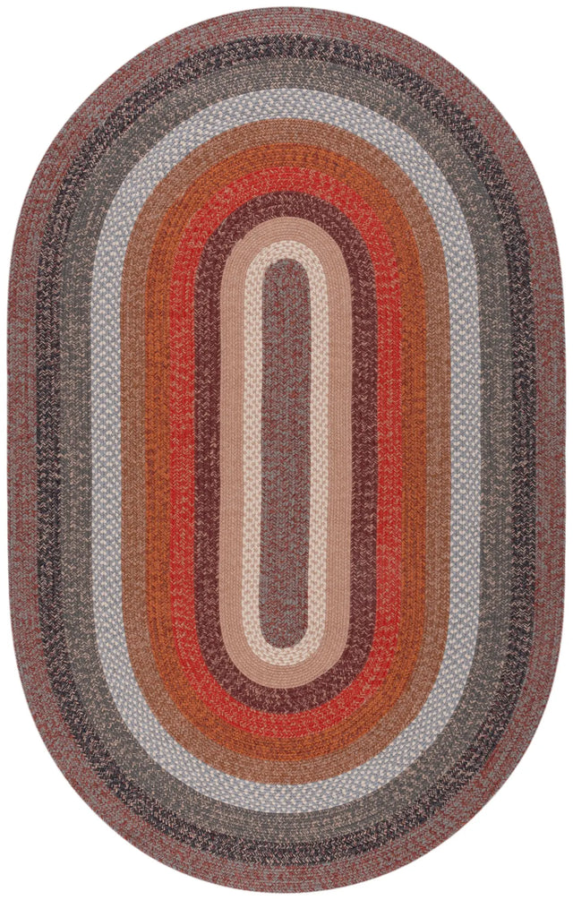 Safavieh Braided 5'-0" x 8'-0" Rug in Brown / Rust