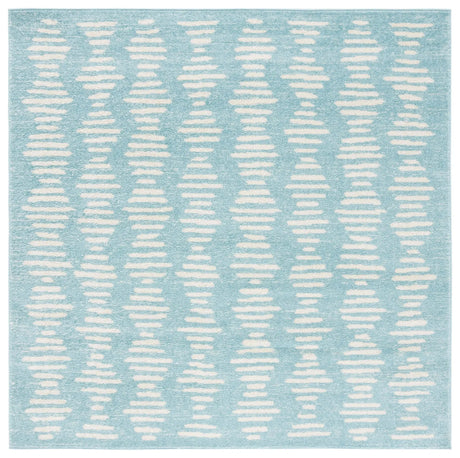 Safavieh Tulum 6'-7" x 6'-7" Rug in Turquoise / Ivory