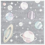 Safavieh Carousel Kids 100 5'-3" x 5'-3" Rug in Grey / Lavender