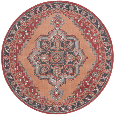 Safavieh Pyramid 6'-7" x 6'-7" Rug in Rust / Ivory Grey