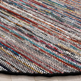 Safavieh Rag Rug 6'-0" x 6'-0" Rug in Black / Pink