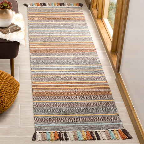 Safavieh Montauk 2'-3" x 8'-0" Rug in Turquoise / Brown