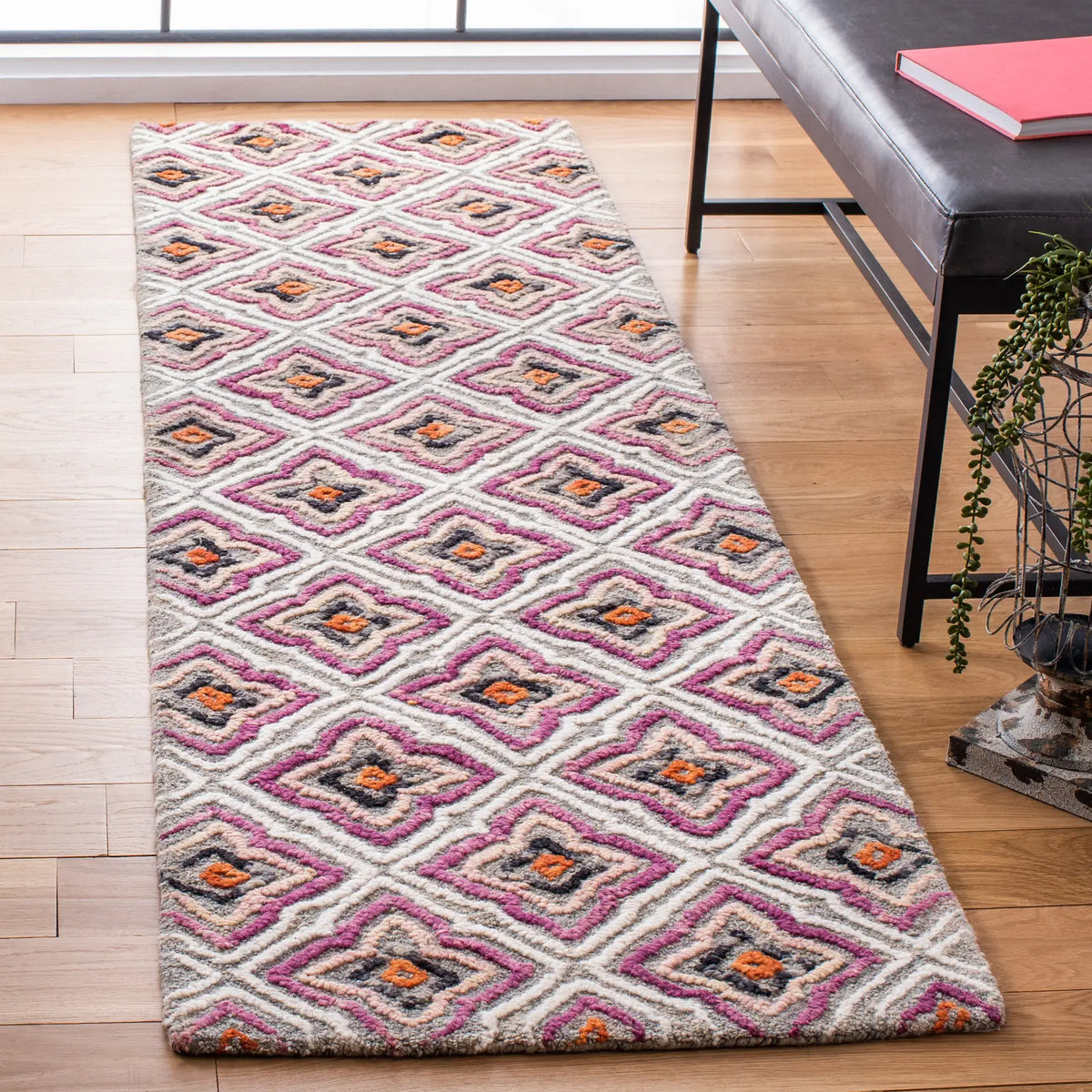 Safavieh Trace 2'-3" x 8'-0" Rug in Plum / Grey