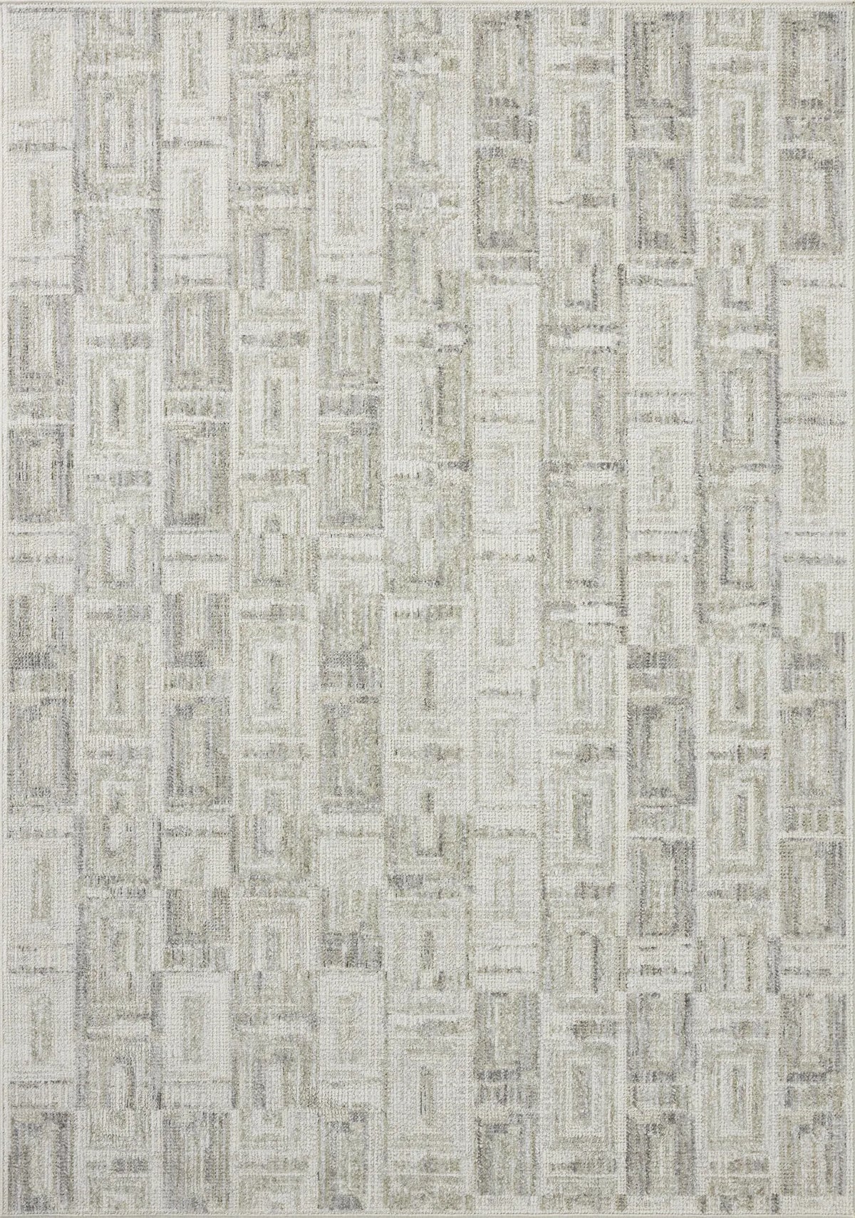Loloi Roxie ROX-07 Contemporary Power Loomed Bone, Sage Rug - main flat
