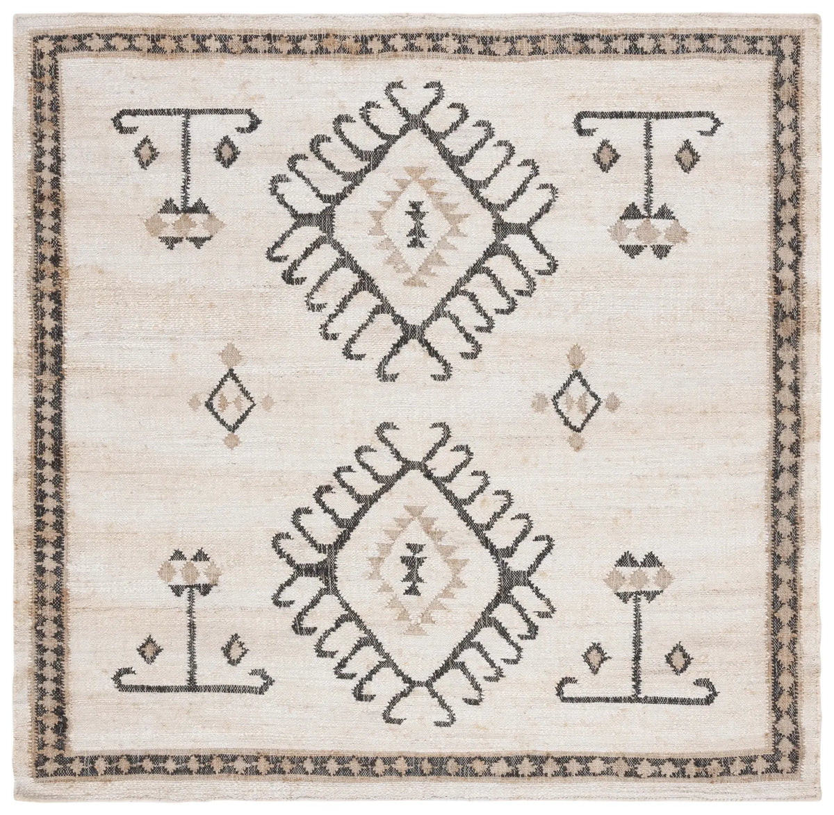 Safavieh Kilim 7'-0" x 7'-0" Rug in Ivory / Black