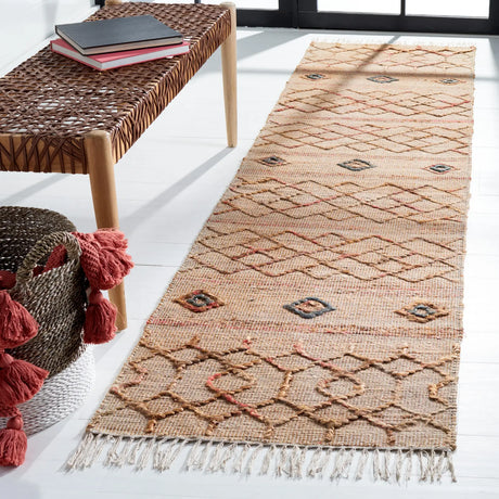 Safavieh Natural Fiber 2'-3" x 9'-0" Rug in Natural / Rust