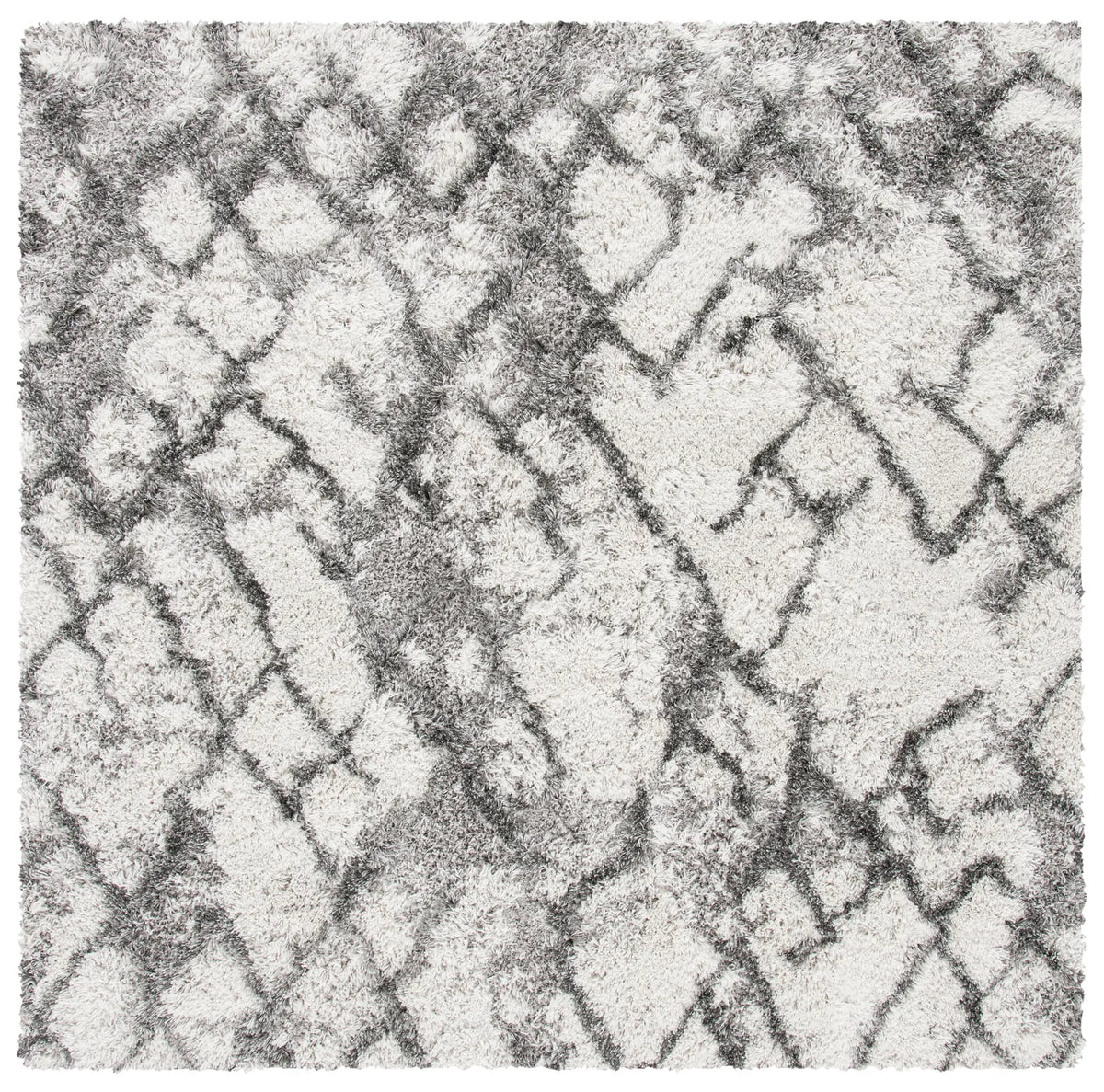 Safavieh Horizon Shag 800 6'-7" x 6'-7" Rug in Grey / Ivory