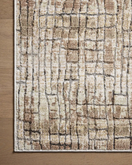 Loloi Wyatt Wya-07 Clay/Smoke Rug - corner on wood