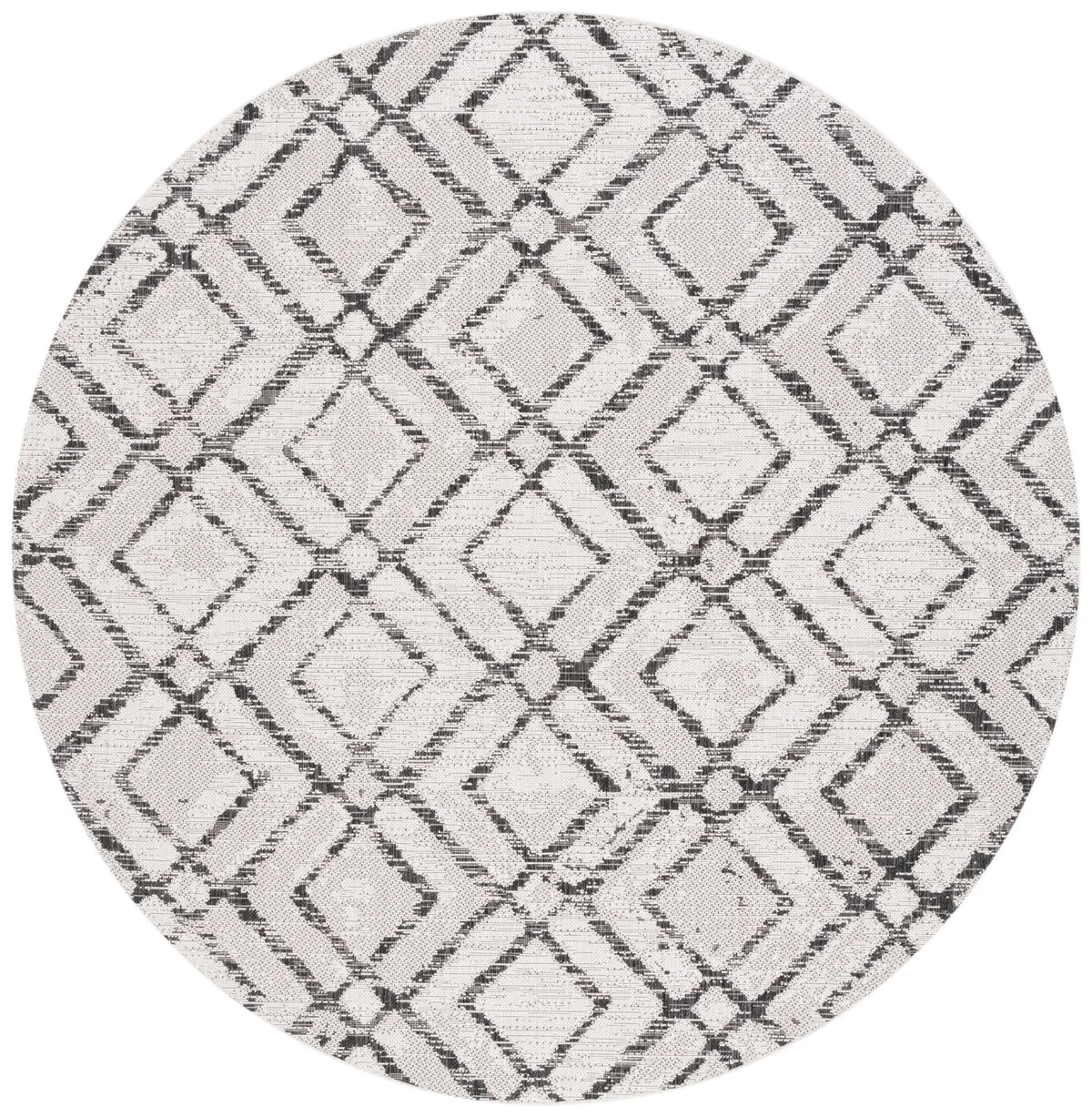 Safavieh Courtyard 6'-7" x 6'-7" Rug in Ivory / Black