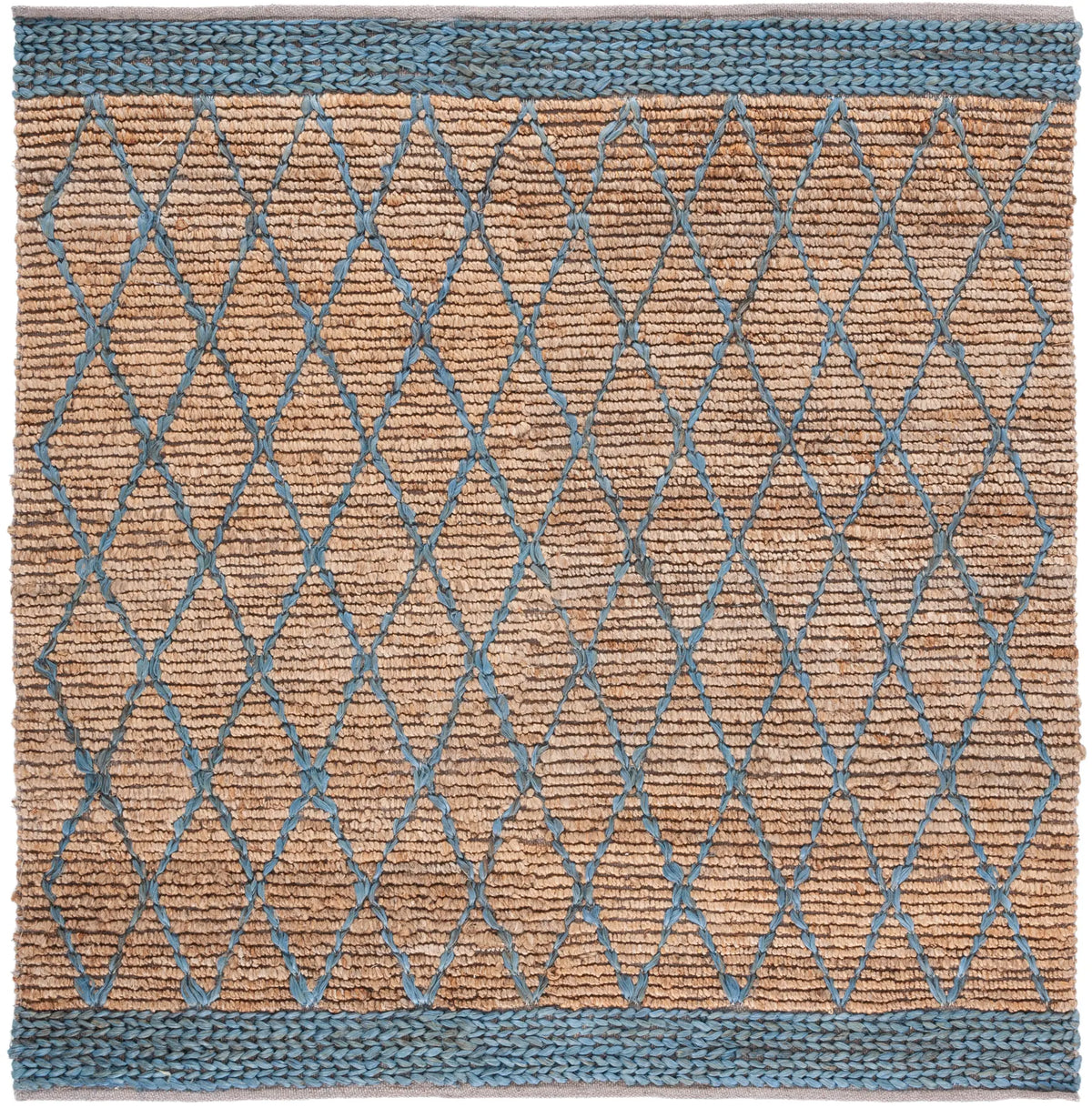 Safavieh Natural Fiber 6'-0" x 6'-0" Rug in Natural / Navy