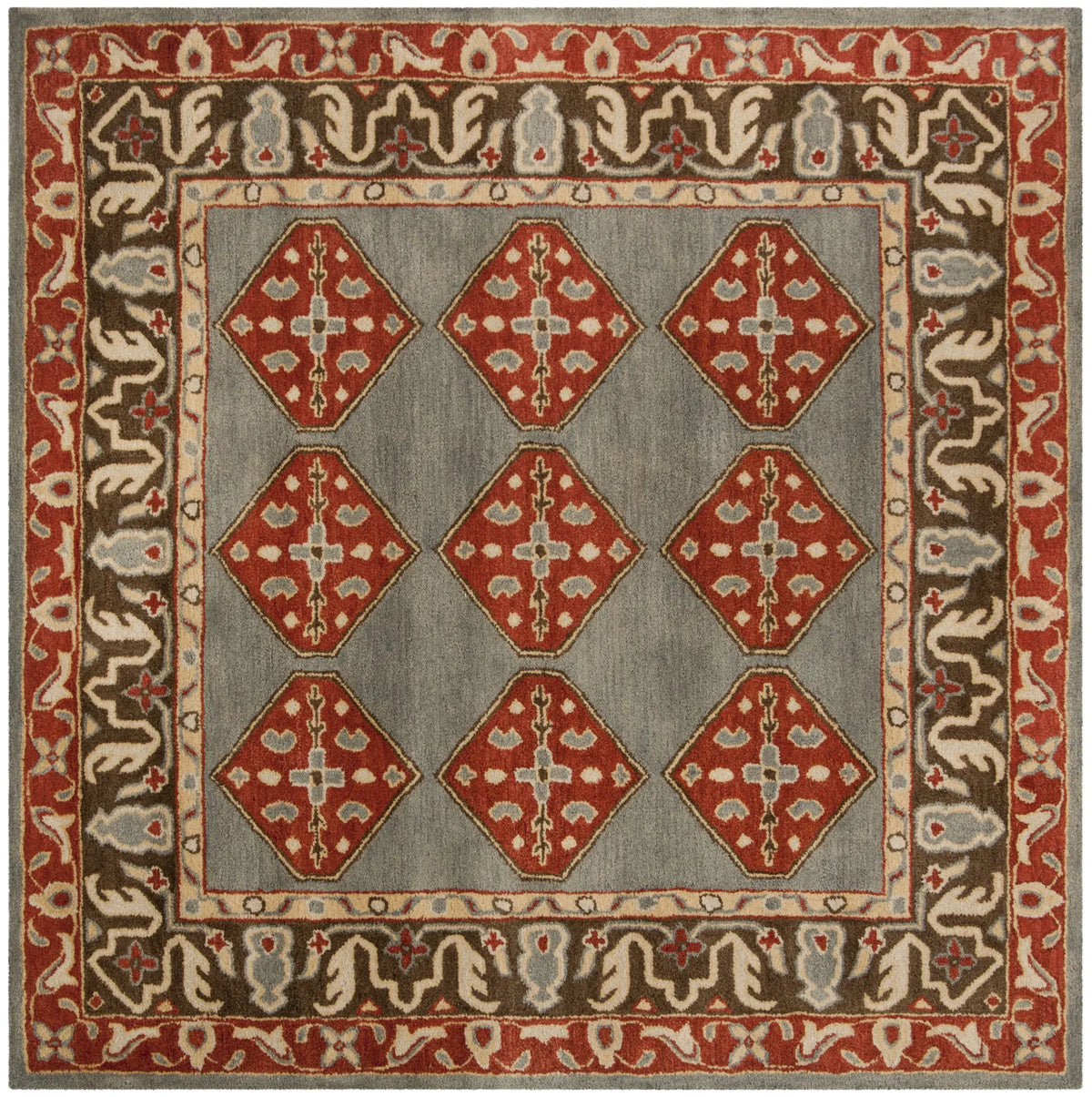 Safavieh Heritage 6'-0" x 6'-0" Rug in Blue / Charcoal