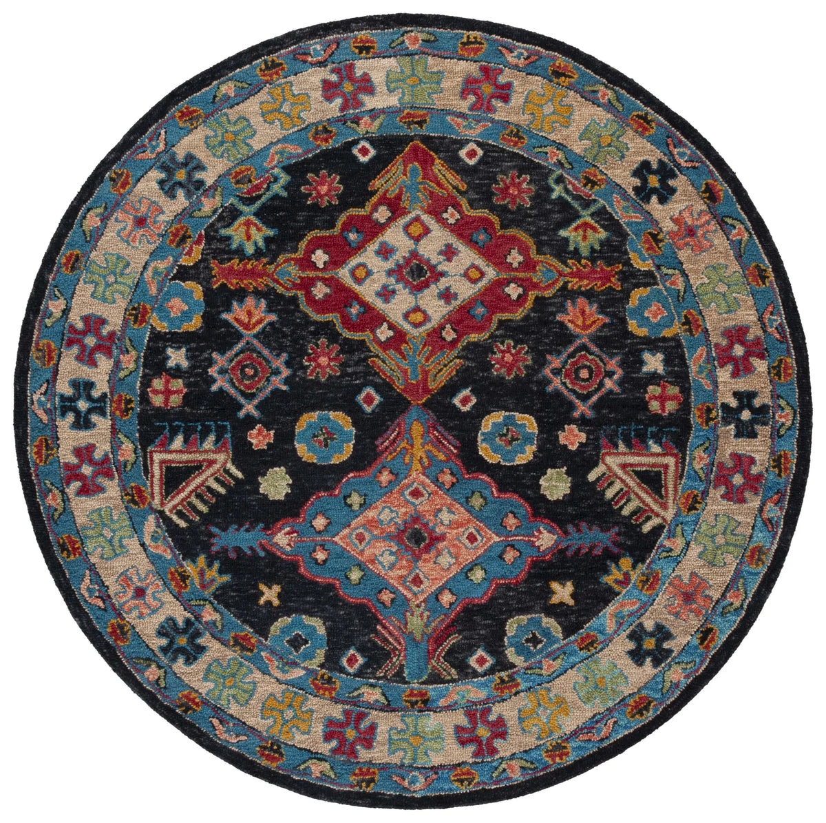 Safavieh Aspen 7'-0" x 7'-0" Rug in Charcoal / Blue