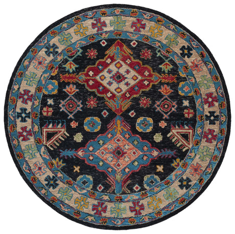 Safavieh Aspen 7'-0" x 7'-0" Rug in Charcoal / Blue