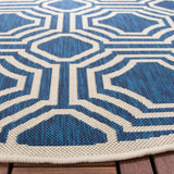 Safavieh Courtyard 5'-3" x 5'-3" Rug in Navy / Beige
