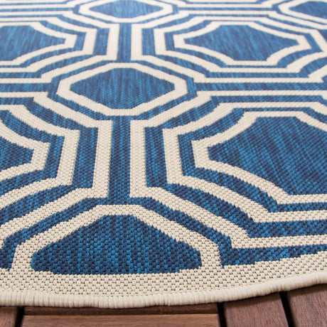Safavieh Courtyard 5'-3" x 5'-3" Rug in Navy / Beige