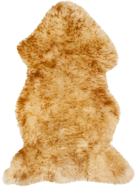 Safavieh Sheep Skin 2'-0" x 3'-0" Rug in Champagne / Copper Brown