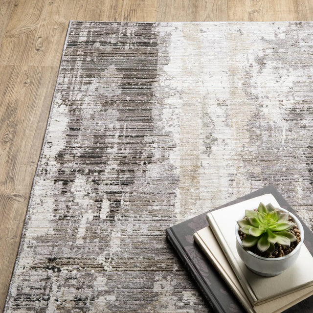 Oriental Weavers Sphinx Nebulous 4151N Grey/ Beige Rugs - corner detail
