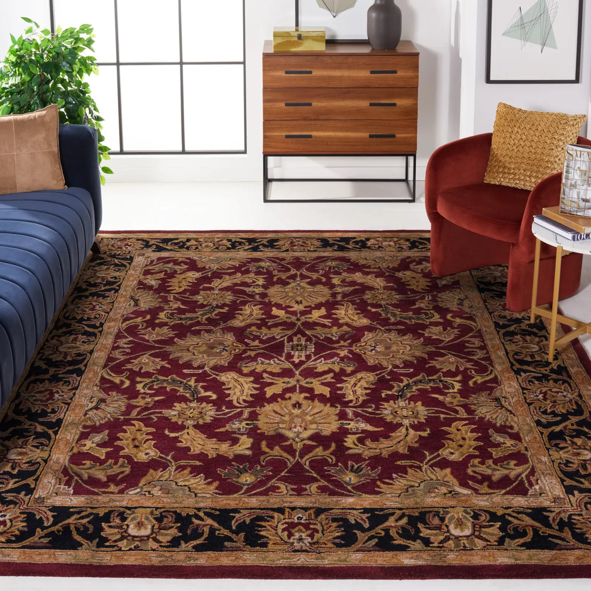 Safavieh Heritage 9'-6" x 13'-6" Rug in Red / Black