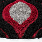Safavieh Florida Shag 6'-7" x 6'-7" Rug in Black / Red