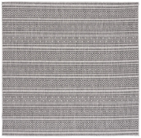 Safavieh Courtyard 6'-7" x 6'-7" Rug in Black / Grey