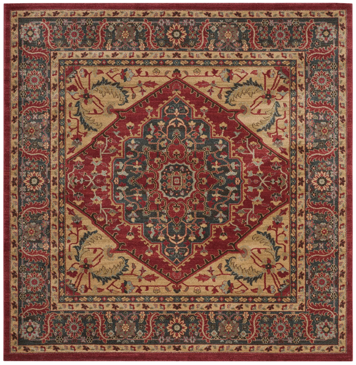 Safavieh Mahal 6'-7" x 6'-7" Rug in Navy / Red