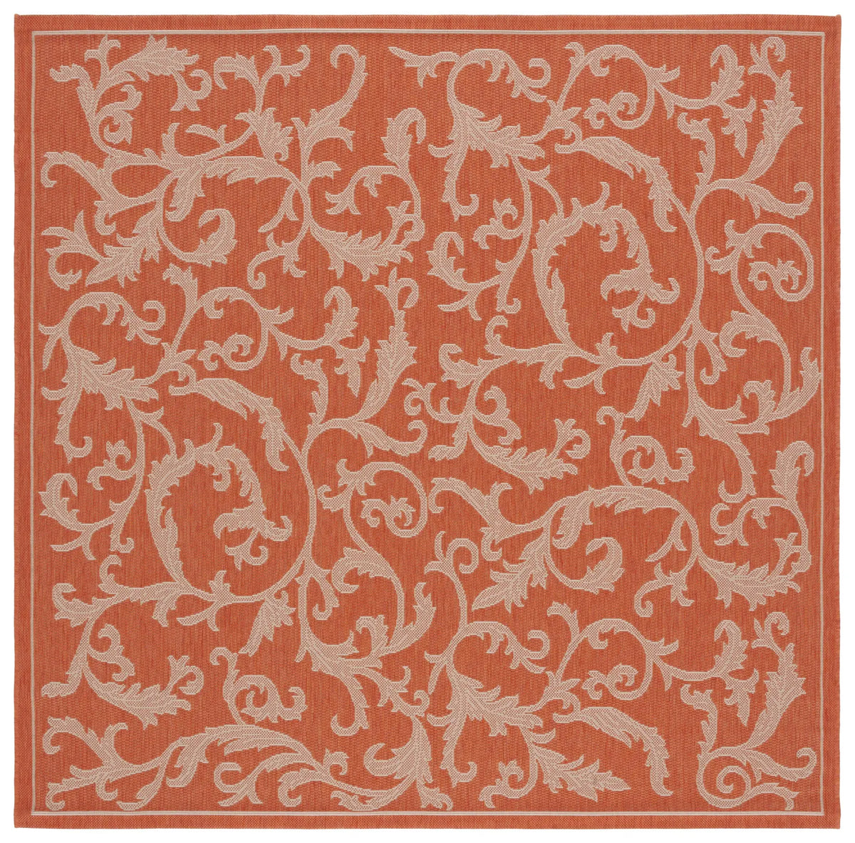 Safavieh Courtyard 6'-7" x 6'-7" Rug in Terracotta / Natural