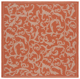 Safavieh Courtyard 6'-7" x 6'-7" Rug in Terracotta / Natural