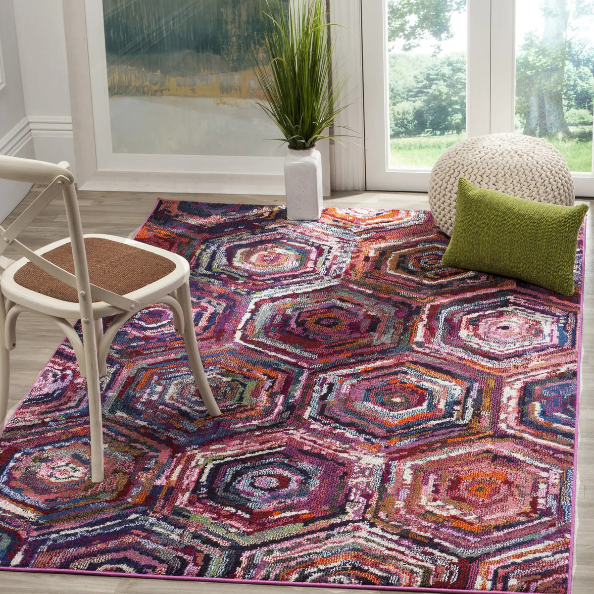 Safavieh Monaco 5'-1" x 7'-7" Rug in Pink / Multi