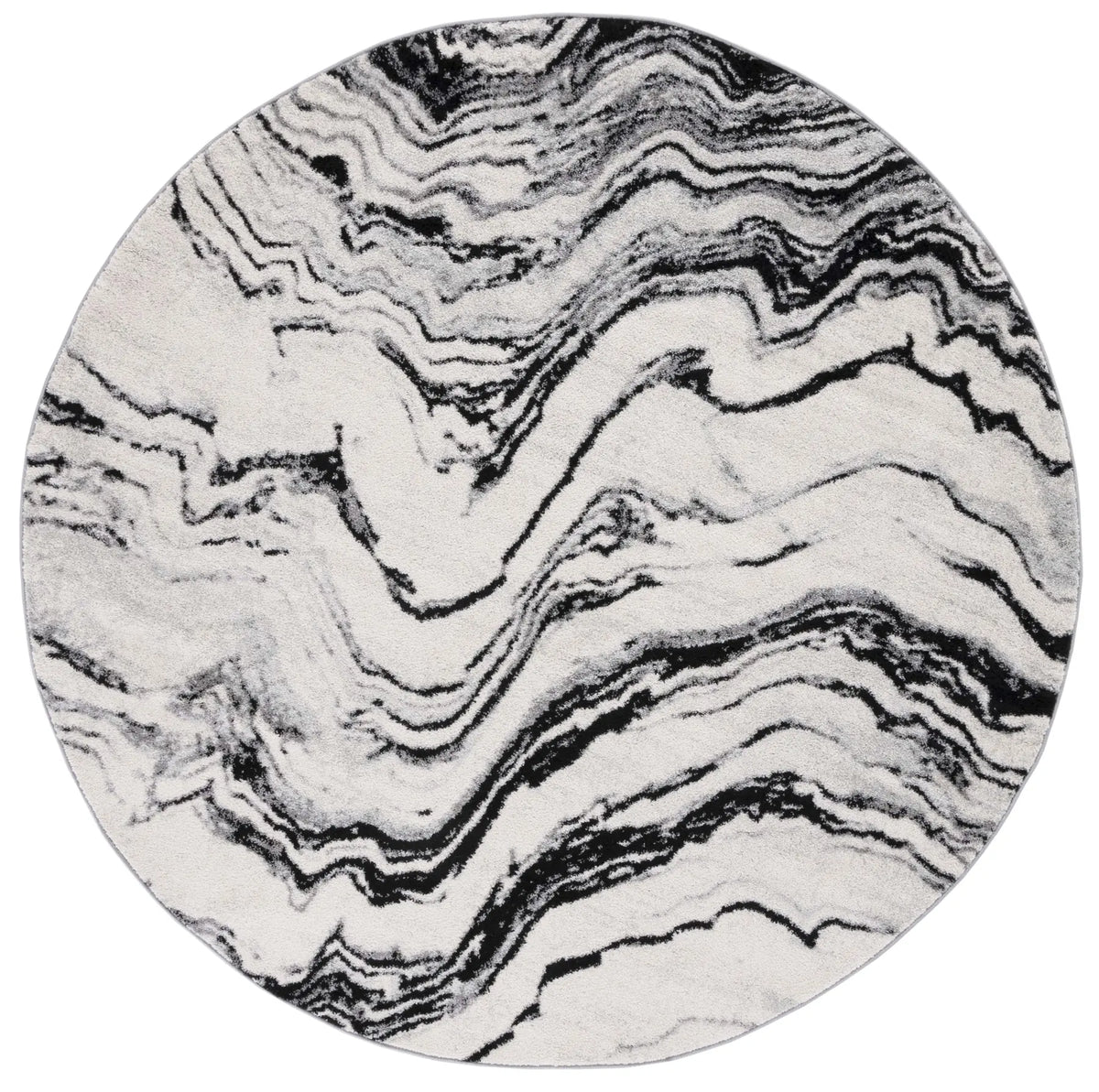 Safavieh Tulum 6'-7" x 6'-7" Rug in Ivory / Black
