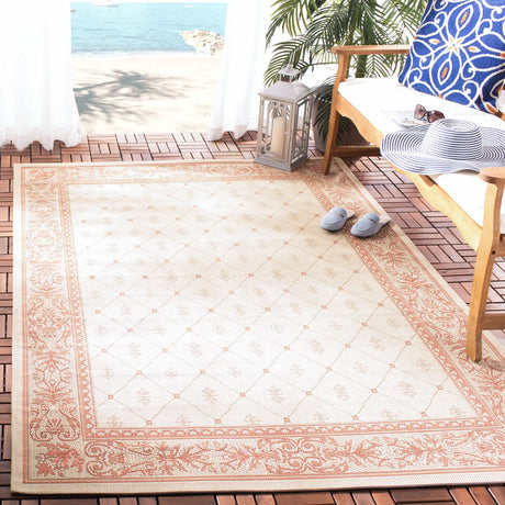 Safavieh Courtyard 4'-0" x 5'-7" Rug in Natural / Terra