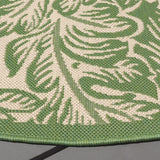 Safavieh Courtyard 5'-3" x 5'-3" Rug in Natural / Olive